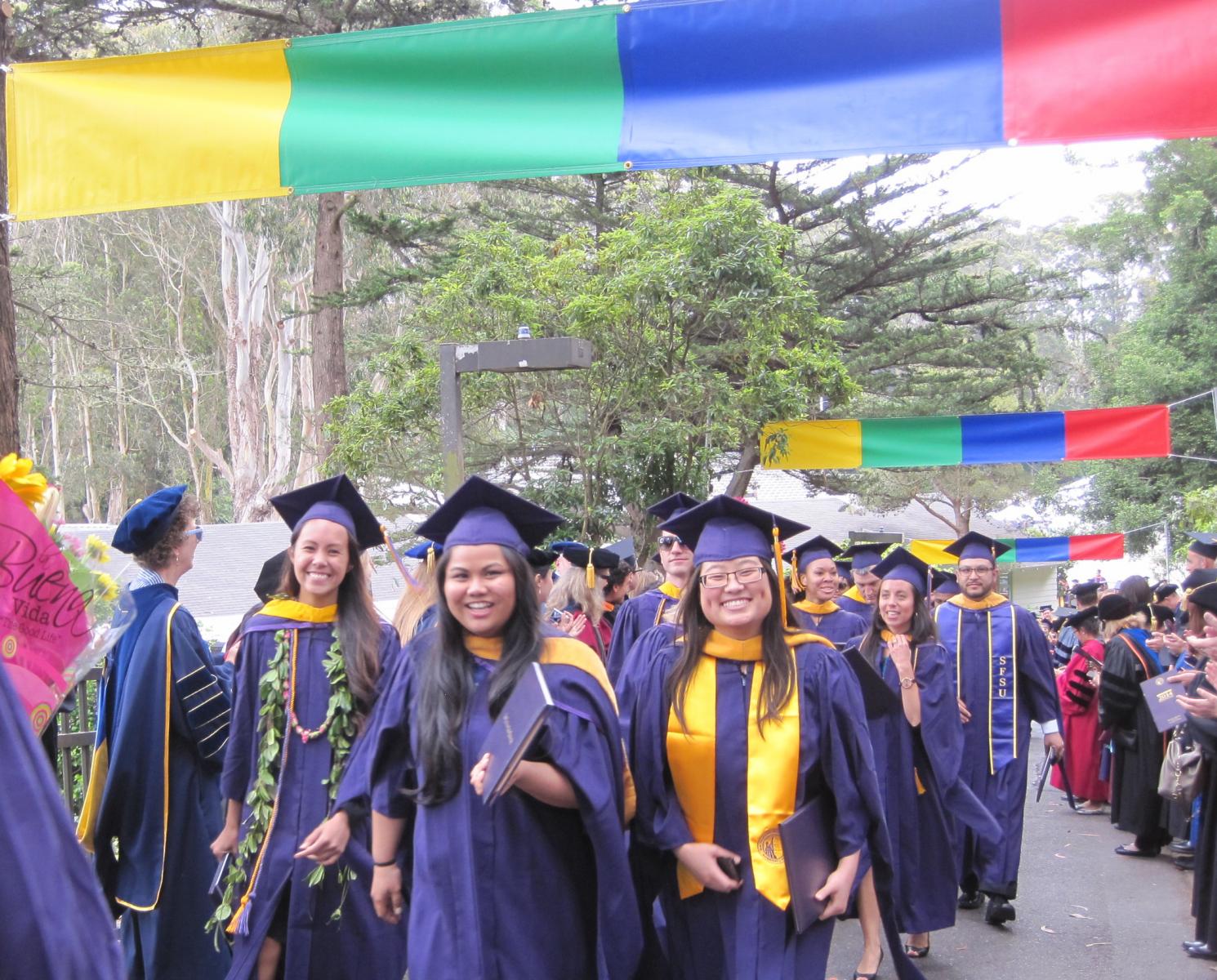 photo of graduation walking celebration